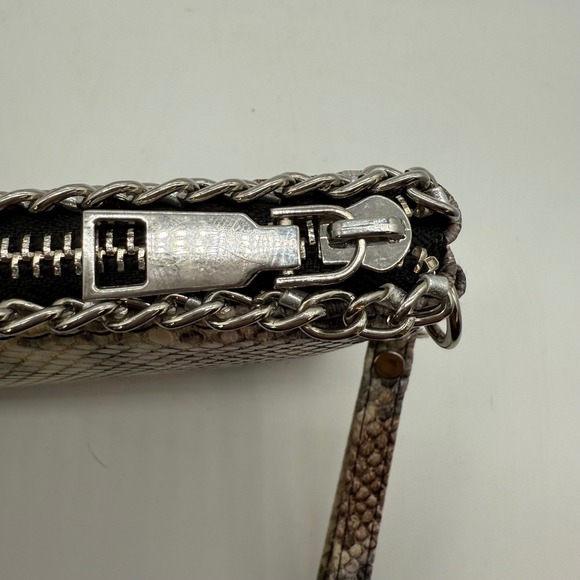 3am Forever‎ Snake Print Wristlet Wallet Clutch with Chain Detail-zipper - Picture 9 of 10
